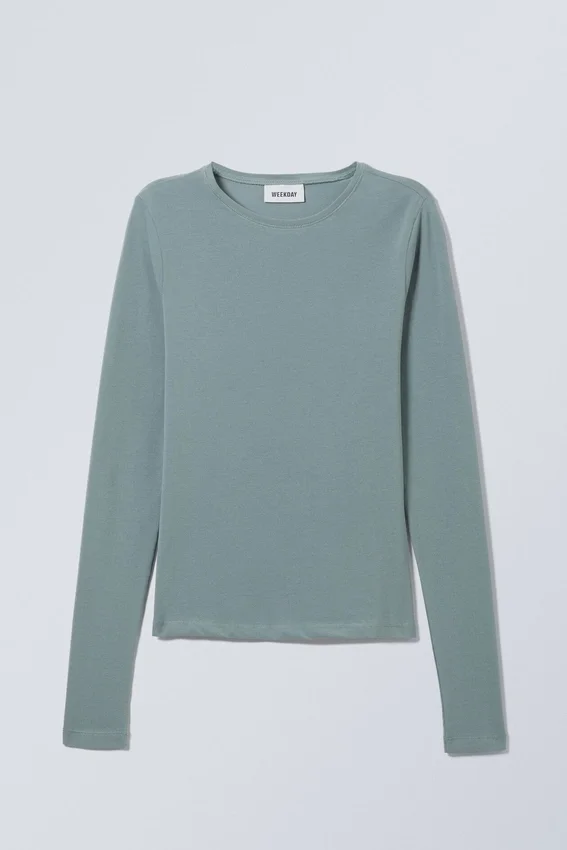 Slim Fitted Long Sleeve – Dark Turquoise Slim Fitted Long Sleeve – Dark Turquoise