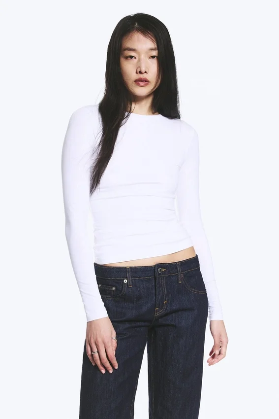 Slim Fitted Long Sleeve – White Slim Fitted Long Sleeve – White