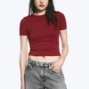 Slim Fitted T-Shirt – Dark Red Slim Fitted T-Shirt – Dark Red