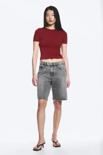 Slim Fitted T-Shirt – Dark Red