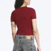 Slim Fitted T-Shirt – Dark Red Slim Fitted T-Shirt – Dark Red