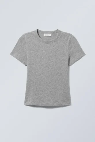 Slim Fitted T-Shirt – Grey Melange