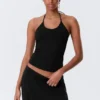 Slim Halterneck Cotton Top – Black Slim Halterneck Cotton Top – Black