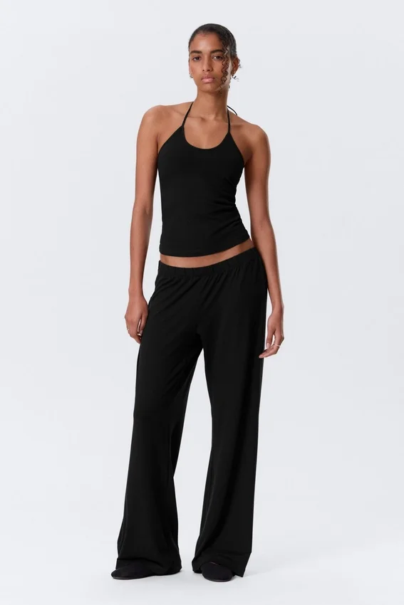 Slim Halterneck Cotton Top – Black Slim Halterneck Cotton Top – Black