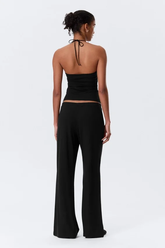 Slim Halterneck Cotton Top – Black Slim Halterneck Cotton Top – Black