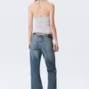 Slim Halterneck Cotton Top – Grey Melange Slim Halterneck Cotton Top – Grey Melange