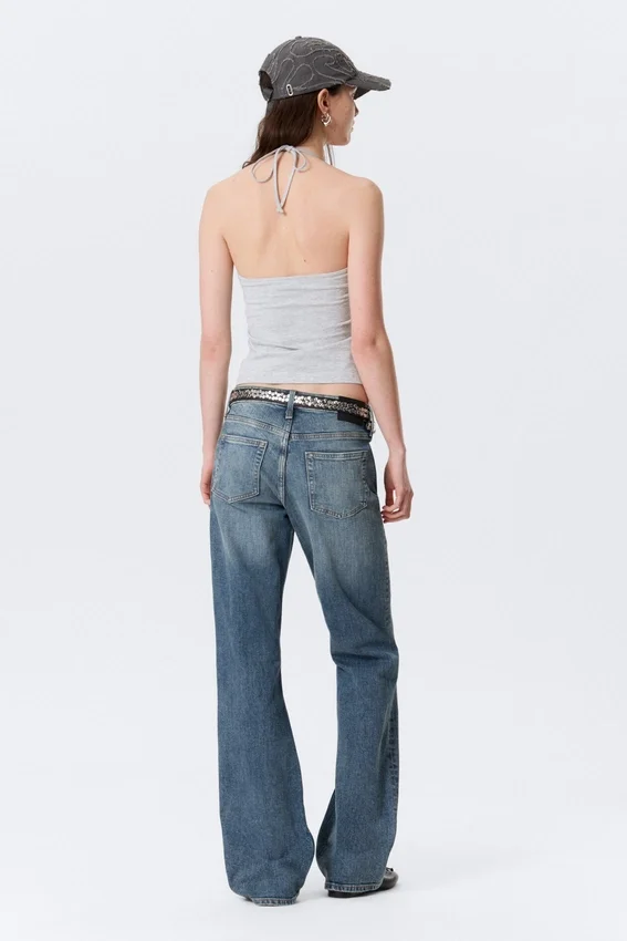 Slim Halterneck Cotton Top – Grey Melange Slim Halterneck Cotton Top – Grey Melange