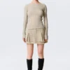 Slim Knitted Boat-Neck Sweater – Beige Slim Knitted Boat-Neck Sweater – Beige