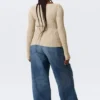 Slim Knitted Boat-Neck Sweater – Beige Slim Knitted Boat-Neck Sweater – Beige