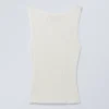 Slim Knitted Boatneck Tank Top – Dusty White Slim Knitted Boatneck Tank Top – Dusty White
