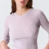 Slim Knitted V-Neck Sweater – Light Pink Slim Knitted V-Neck Sweater – Light Pink