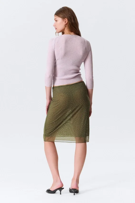 Slim Knitted V-Neck Sweater – Light Pink Slim Knitted V-Neck Sweater – Light Pink