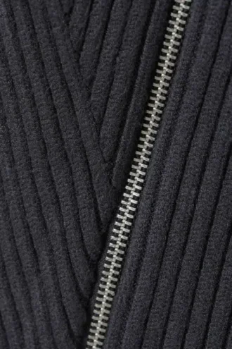 Slim Knitted Zip Cardigan – Dark Grey Slim Knitted Zip Cardigan – Dark Grey