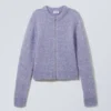 Slim Knitted Zip Cardigan – Lilac Slim Knitted Zip Cardigan – Lilac