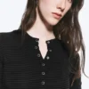 Slim Long-Sleeved Buttoned Cardigan – Striped Dark Grey Slim Long-Sleeved Buttoned Cardigan – Striped Dark Grey