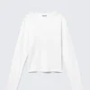 Slim Long-Sleeved Cotton Top – White Slim Long-Sleeved Cotton Top – White