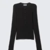 Slim Long-Sleeved Henley Top – Black Slim Long-Sleeved Henley Top – Black