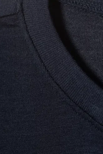 Slim Long-Sleeved Henley Top – Dark Blue