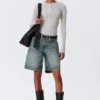Slim Long-Sleeved Henley Top – Grey Melange Slim Long-Sleeved Henley Top – Grey Melange