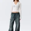 Slim Long-Sleeved Henley Top – White Slim Long-Sleeved Henley Top – White