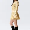 Slim Long-Sleeved Mini Flounce Dress – Yellow Floral Print Slim Long-Sleeved Mini Flounce Dress – Yellow Floral Print