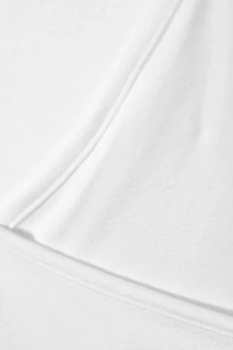 Slim Long-Sleeved Wrap Top – White