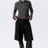 Slim Long-Sleeved Zip Shirt – Dark Grey Melange Slim Long-Sleeved Zip Shirt – Dark Grey Melange