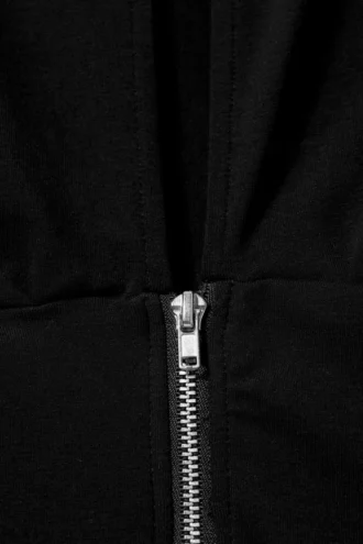 Slim Long-Sleeved Zip Top – Black
