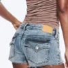 Slim Low Rise Denim Hotpants – Fresh Blue – Light Blue Slim Low Rise Denim Hotpants – Fresh Blue – Light Blue