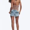 Slim Low Rise Denim Hotpants – Fresh Blue – Light Blue Slim Low Rise Denim Hotpants – Fresh Blue – Light Blue