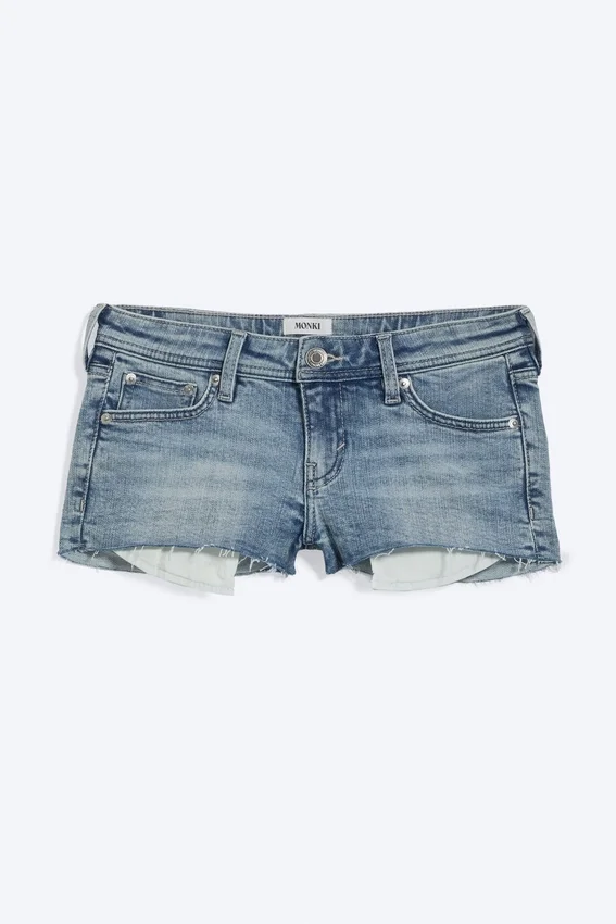 Slim Low Rise Denim Hotpants – Fresh Blue – Light Blue Slim Low Rise Denim Hotpants – Fresh Blue – Light Blue