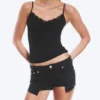 Slim Low Rise Denim Hotpants – Ink Black – Black Slim Low Rise Denim Hotpants – Ink Black – Black