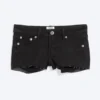 Slim Low Rise Denim Hotpants – Ink Black – Black Slim Low Rise Denim Hotpants – Ink Black – Black