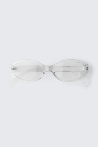Slim Oval Tinted Sunglasses – Transparent