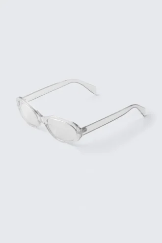 Slim Oval Tinted Sunglasses – Transparent