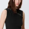 Slim Pierced Seam Sleeveless Top – Black Slim Pierced Seam Sleeveless Top – Black