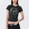 Slim Printed V-Neck T-Shirt – Black – Sci-Fi Print Slim Printed V-Neck T-Shirt – Black – Sci-Fi Print