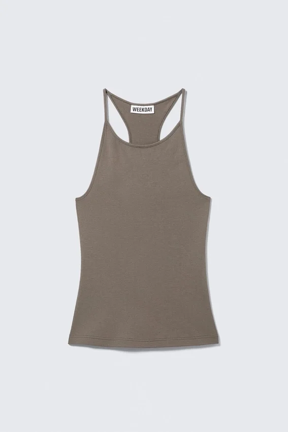 Slim Racerback Tank Top – Dusty Grey Slim Racerback Tank Top – Dusty Grey