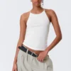 Slim Racerback Tank Top – Off-White Slim Racerback Tank Top – Off-White