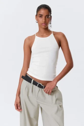 Slim Racerback Tank Top – Off-White