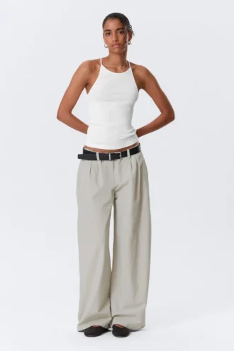 Slim Racerback Tank Top – Off-White