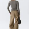 Slim Ruched Button-Front Cardigan – Dark Grey Slim Ruched Button-Front Cardigan – Dark Grey