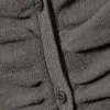 Slim Ruched Button-Front Cardigan – Dark Grey Slim Ruched Button-Front Cardigan – Dark Grey