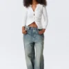 Slim Ruched Button-Front Cardigan – Off-White Slim Ruched Button-Front Cardigan – Off-White