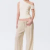 Slim Ruched Off-Shoulder Top – Off-White Slim Ruched Off-Shoulder Top – Off-White