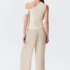 Slim Ruched Off-Shoulder Top – Off-White Slim Ruched Off-Shoulder Top – Off-White