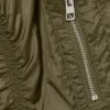Slim Ruched Peplum Bomber Jacket – Khaki Green Slim Ruched Peplum Bomber Jacket – Khaki Green