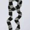 Slim Scarf – Black & Grey Stripes Slim Scarf – Black & Grey Stripes