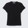 Slim Short-Sleeved Cotton T-Shirt – Black Slim Short-Sleeved Cotton T-Shirt – Black