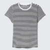 Slim Short-Sleeved Cotton T-Shirt – Black & White Stripe Slim Short-Sleeved Cotton T-Shirt – Black & White Stripe